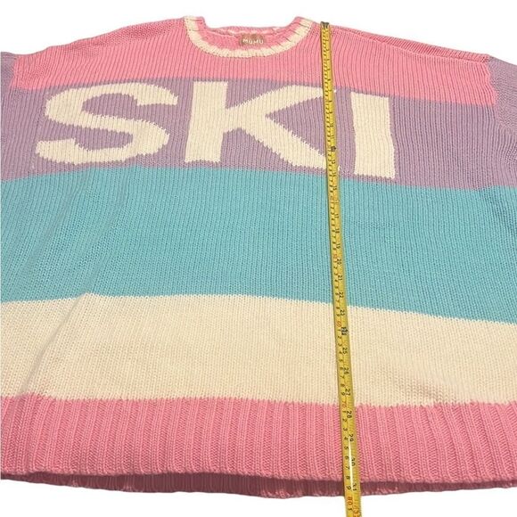 Show Me Your Mumu Ski In Pastel Cable Knit Oversized Sweater Size 2X NWT - Picture 11 of 13